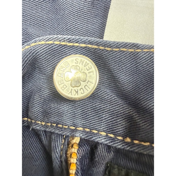 VTG 90's‎ Lucky Brand Dungarees Jeans Shorts Men 34 Blue Denim Distressed USA - Picture 13 of 16